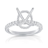 14K White Gold Diamond Oval French Halo Mounting-mounting-Maurice's Jewelers-White Gold-
