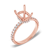 14K White Gold Diamond Oval French Halo Mounting-mounting-Maurice's Jewelers-4-Rose Gold-