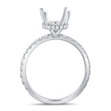 14K White Gold Diamond Oval French Halo Mounting-mounting-Maurice's Jewelers-