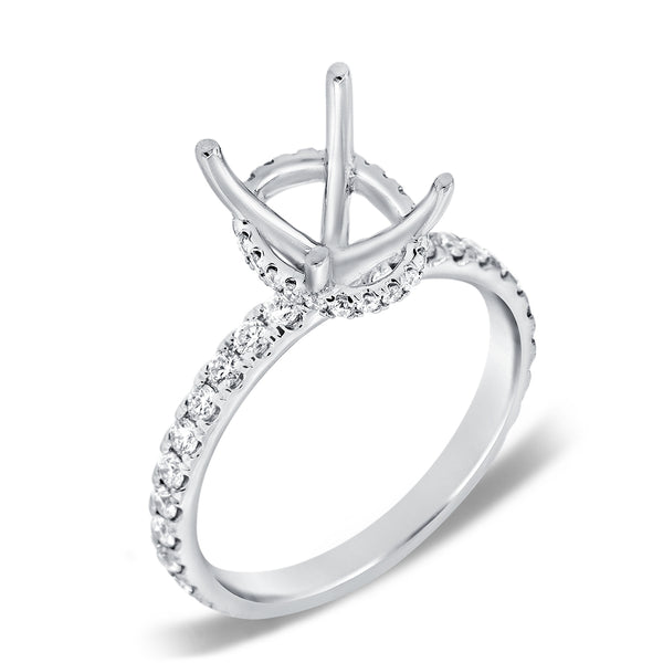 14K White Gold Diamond Oval French Halo Mounting-mounting-Maurice's Jewelers-4-White Gold-