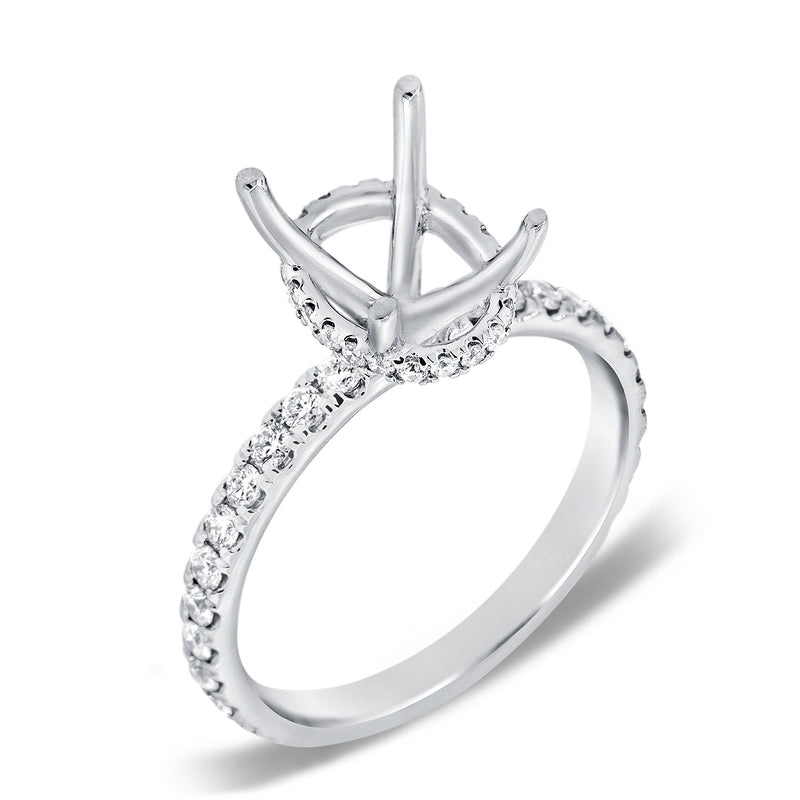 14K White Gold Diamond Oval French Halo Mounting-mounting-Maurice's Jewelers-4-White Gold-