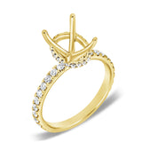 14K White Gold Diamond Oval French Halo Mounting-mounting-Maurice's Jewelers-4-Yellow Gold-