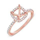 14K Yellow Gold Diamond Cushion Halo Mounting-mounting-aaron jewelry-ROSE GOLD-