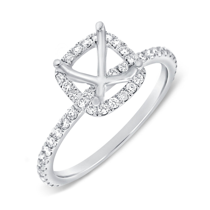 14K Yellow Gold Diamond Cushion Halo Mounting-mounting-aaron jewelry-WHITE GOLD-