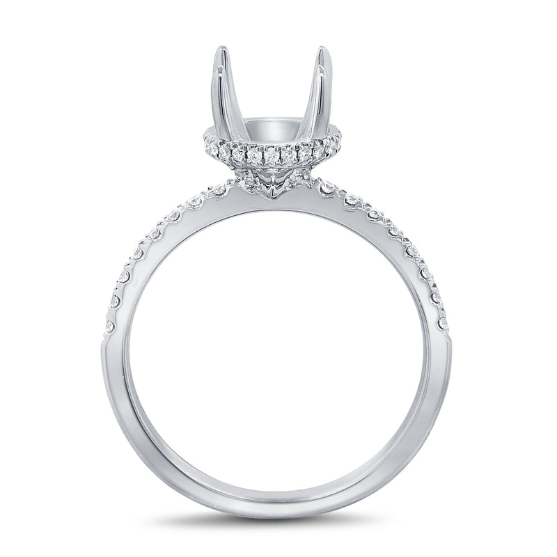 14K White Gold Diamond French Halo Mounting-mounting-Maurice's Jewelers-
