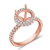 14K Rose Gold Diamond Round Halo Mounting