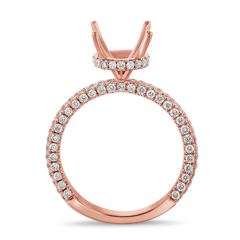 14K White Gold Diamond Round Under Halo Mounting-mounting-aaron jewelry-ROSE GOLD-