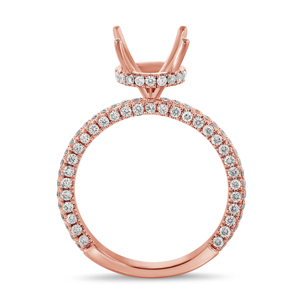 14K Rose Gold Diamond Round Under Halo Mounting-mounting-Maurice's Jewelers-ROSE GOLD-