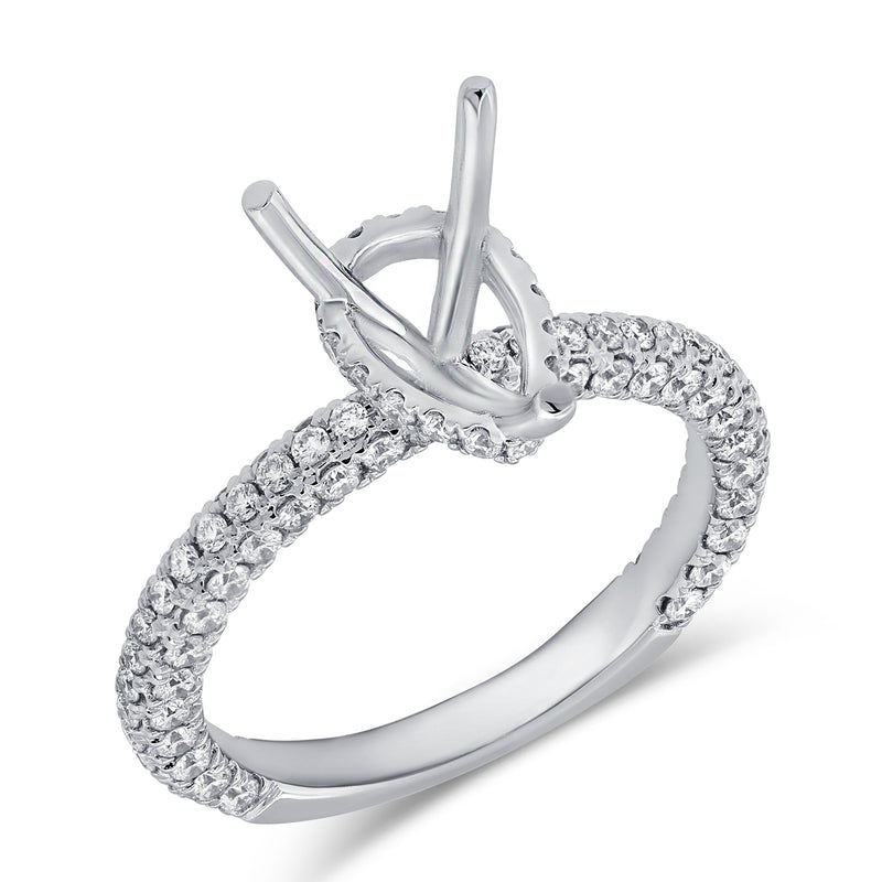 14K Yellow Gold Diamond Pear Hidden Under Halo Mounting-mounting-aaron jewelry-WHITE GOLD-
