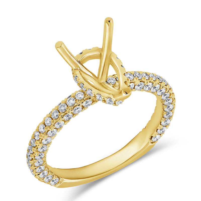 14K Yellow Gold Diamond Pear Hidden Under Halo Mounting-mounting-aaron jewelry-YELLOW GOLD-