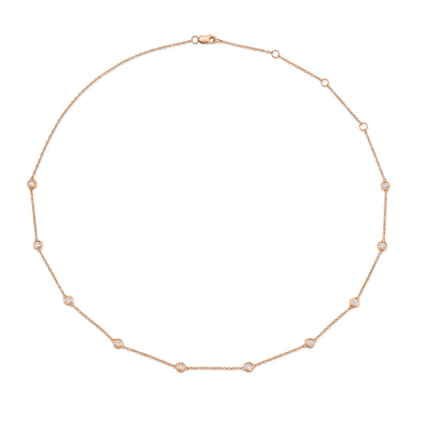 14K Rose Gold Diamonds By The Yard Chain-Necklaces-Maurice's Jewelers-ROSE GOLD-