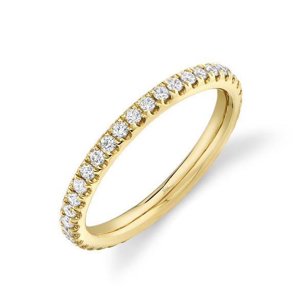 14k Yellow Gold Diamond 2.4mm Eternity Band