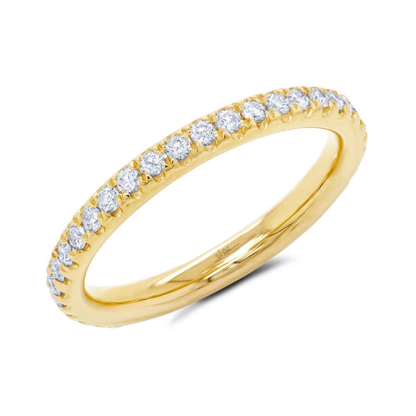 14k Yellow Gold Diamond 2.4mm Eternity Band