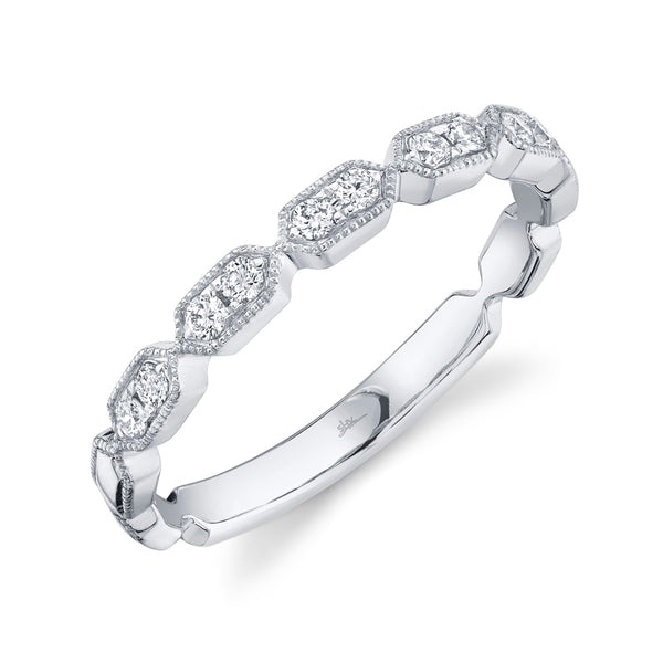 14K White Gold Diamond Stacking Ring