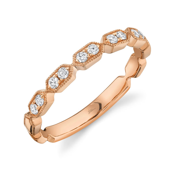 14K Yellow Gold Diamond Stacking Ring