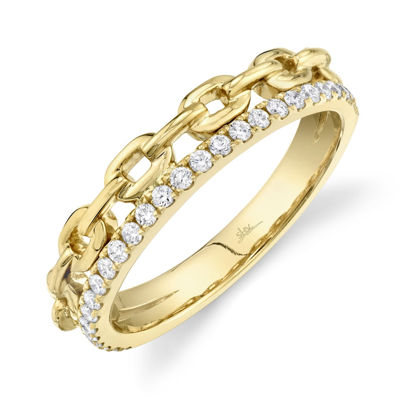 14K Yellow Gold Diamond Link Ring-Rings-Maurice's Jewelers-