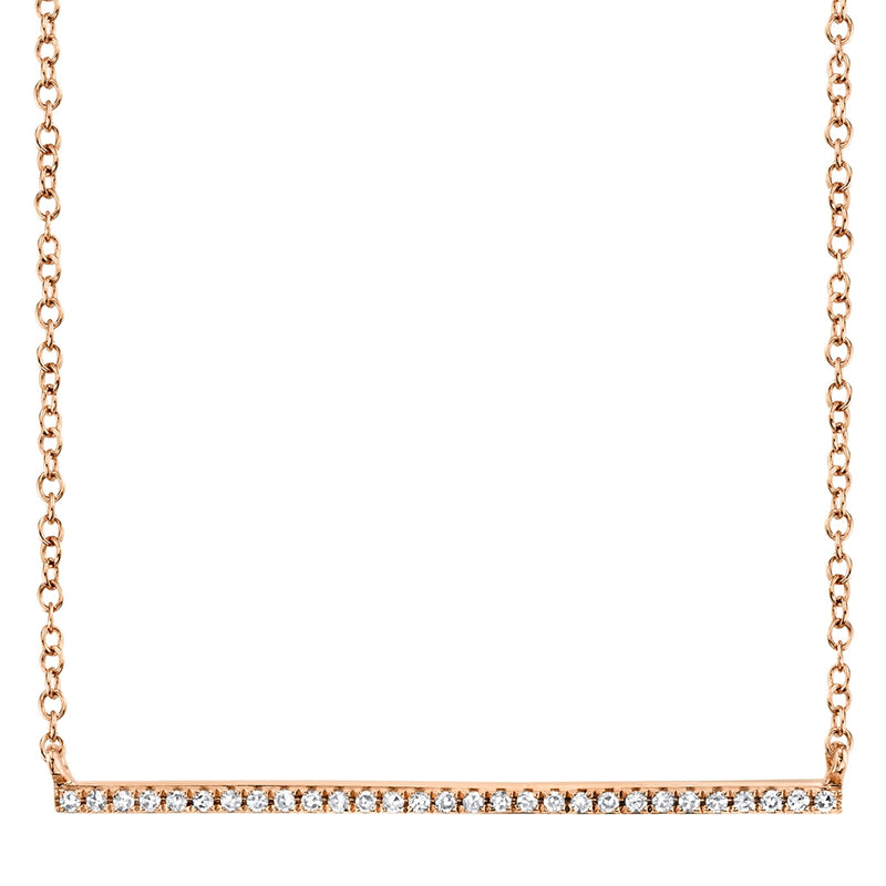 14K Yellow Gold Diamond Bar Necklace-Necklaces-Maurice's Jewelers-ROSE GOLD-