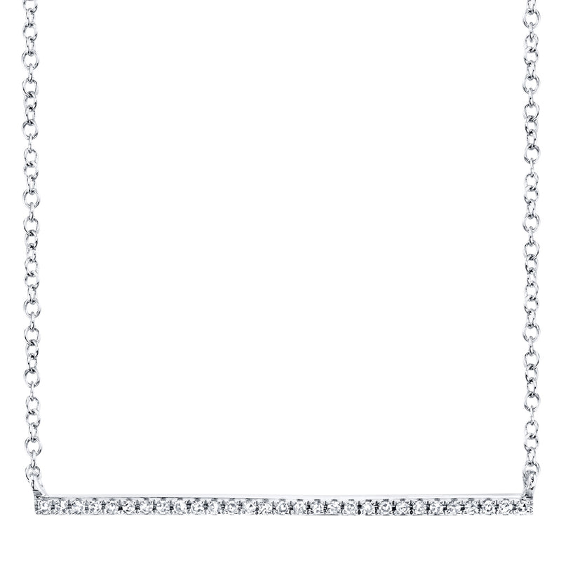 14K Yellow Gold Diamond Bar Necklace-Necklaces-Maurice's Jewelers-WHITE GOLD-