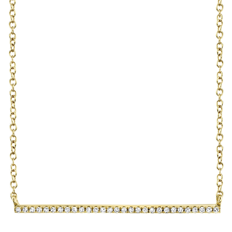 14K Yellow Gold Diamond Bar Necklace-Necklaces-Maurice's Jewelers-YELLOW GOLD-