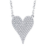 14K White Gold Pave Diamond Heart Necklace (Medium)-Necklaces-Maurice's Jewelers-WHITE GOLD-