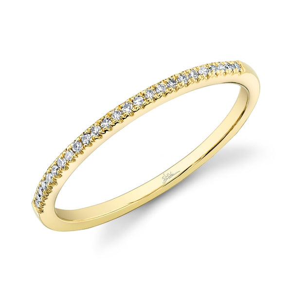 14K Rose Gold Diamond Thin Half-Way Band