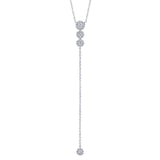 14K White Gold Diamond Circle Lariat necklace-Necklaces-Maurice's Jewelers-White Gold-