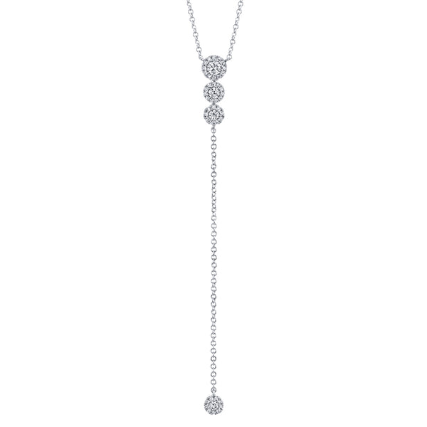 14K White Gold Diamond Circle Lariat necklace-Necklaces-Maurice's Jewelers-White Gold-