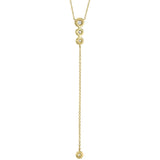 14K White Gold Diamond Circle Lariat necklace-Necklaces-Maurice's Jewelers-
