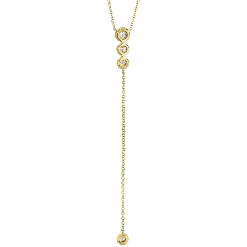 14K White Gold Diamond Circle Lariat necklace-Necklaces-Maurice's Jewelers-