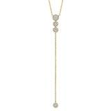 14K White Gold Diamond Circle Lariat necklace-Necklaces-Maurice's Jewelers-Yellow Gold-