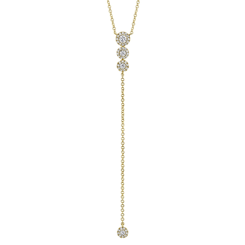 14K White Gold Diamond Circle Lariat necklace