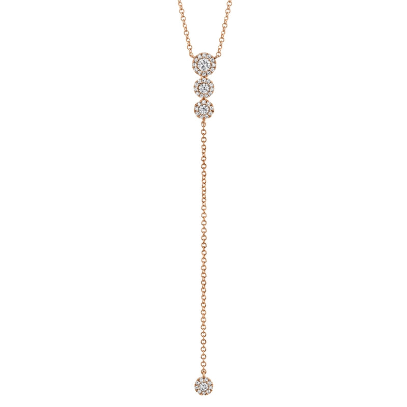 14K White Gold Diamond Circle Lariat necklace