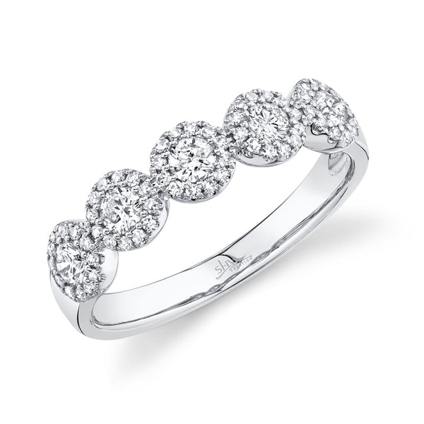 14K Yellow Gold Diamond Halo Medium Band-Rings-Maurice's Jewelers-WHITE GOLD-