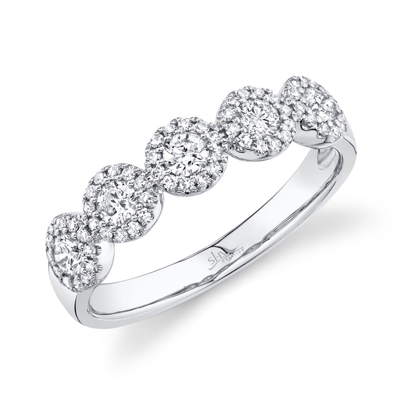 14K Yellow Gold Diamond Halo Medium Band-Rings-Maurice's Jewelers-WHITE GOLD-