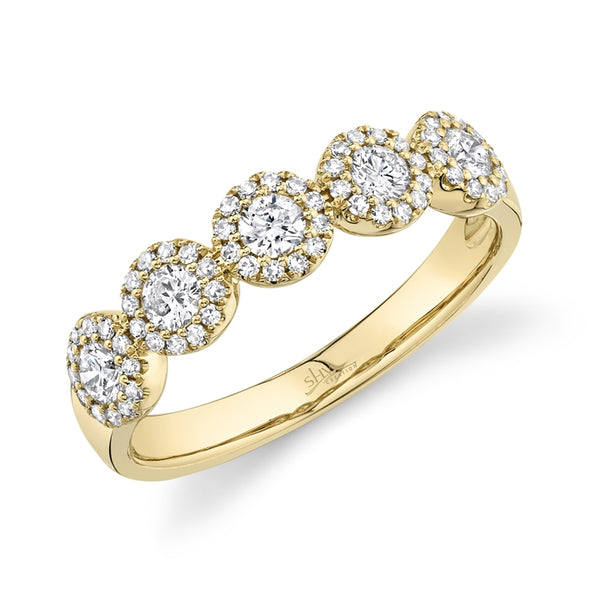 14K Rose Gold Diamond Halo Medium Band-Rings-Maurice's Jewelers-YELLOW GOLD-