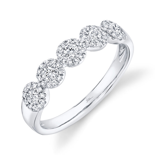 14K White Gold Diamond Halo Band