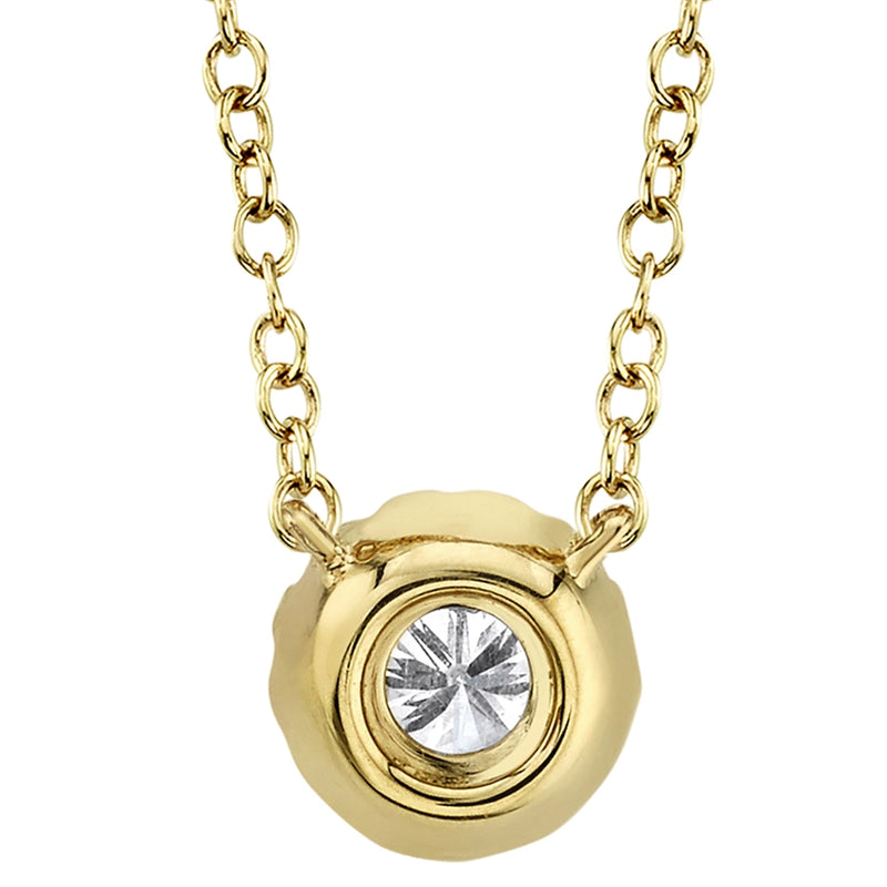 14k Yellow Diamond Halo Solitaire Necklace-Necklaces-Maurice's Jewelers-