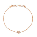 14K Yellow Gold Diamond Heart Bracelet-Bracelets-Maurice's Jewelers-ROSE GOLD-