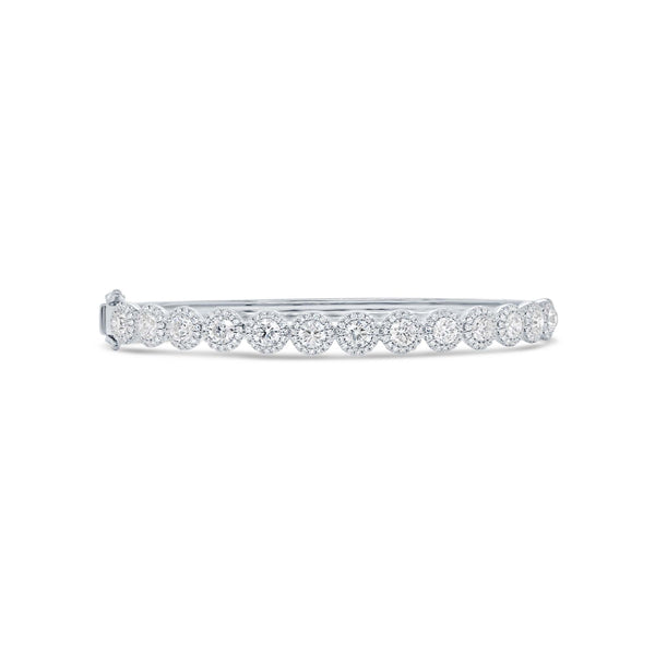 14K White Gold Diamond Bangle (Medium)