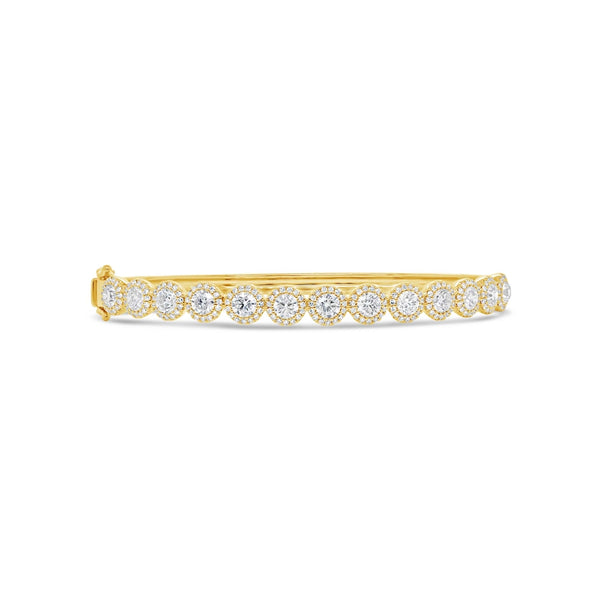 14K White Gold Diamond Bangle (Medium)