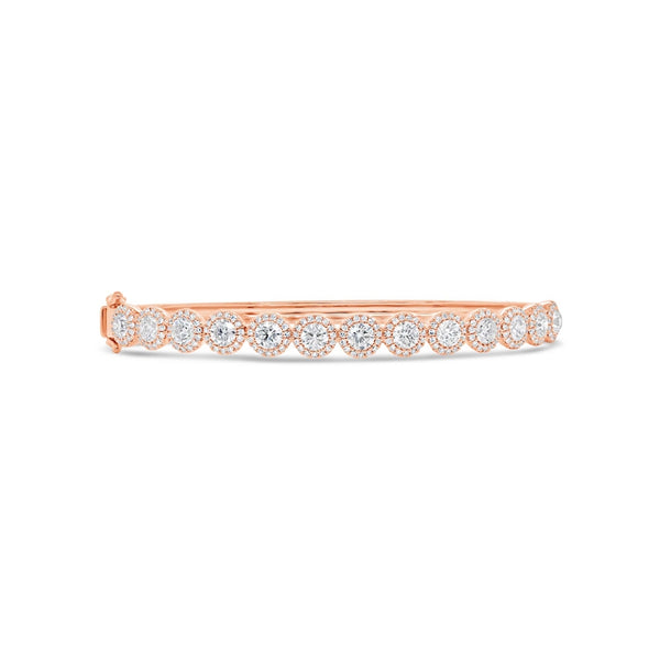 14K Rose Gold Diamond Bangle (Medium)