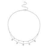 14K Yellow Gold Diamond Charm Double Row Necklace-Necklaces-Maurice's Jewelers-WHITE GOLD-