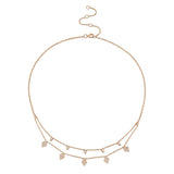 14K Yellow Gold Diamond Charm Double Row Necklace-Necklaces-Maurice's Jewelers-ROSE GOLD-