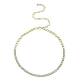 14K White Gold Halo Diamond Choker Tennis Necklace-Necklaces-Maurice's Jewelers-YELLOW GOLD-