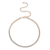 14K White Gold Halo Diamond Choker Tennis Necklace-Necklaces-Maurice's Jewelers-ROSE GOLD-