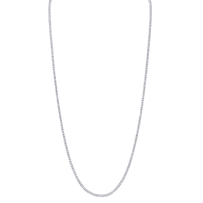 14K White Gold Diamond Tennis Necklace-Necklaces-Maurice's Jewelers-