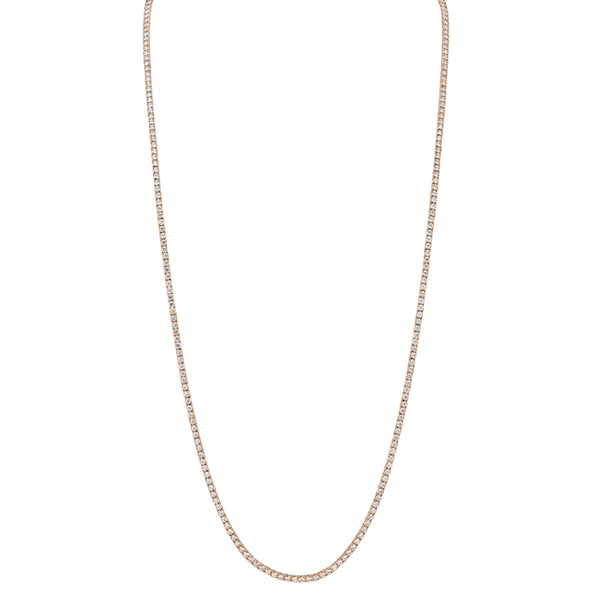 14K Yellow Gold Diamond Tennis Necklace