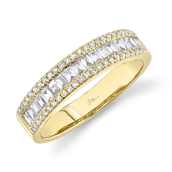 14K Yellow Gold Diamond Baguette Medium Band-Rings-Maurice's Jewelers-YELLOW GOLD-