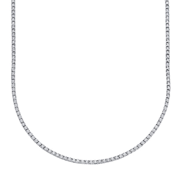 14K White Gold Diamond Small Tennis Necklace-Necklaces-Maurice's Jewelers-WHITE GOLD-