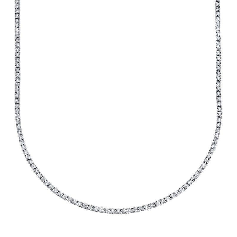 14K White Gold Diamond Small Tennis Necklace-Necklaces-Maurice's Jewelers-WHITE GOLD-